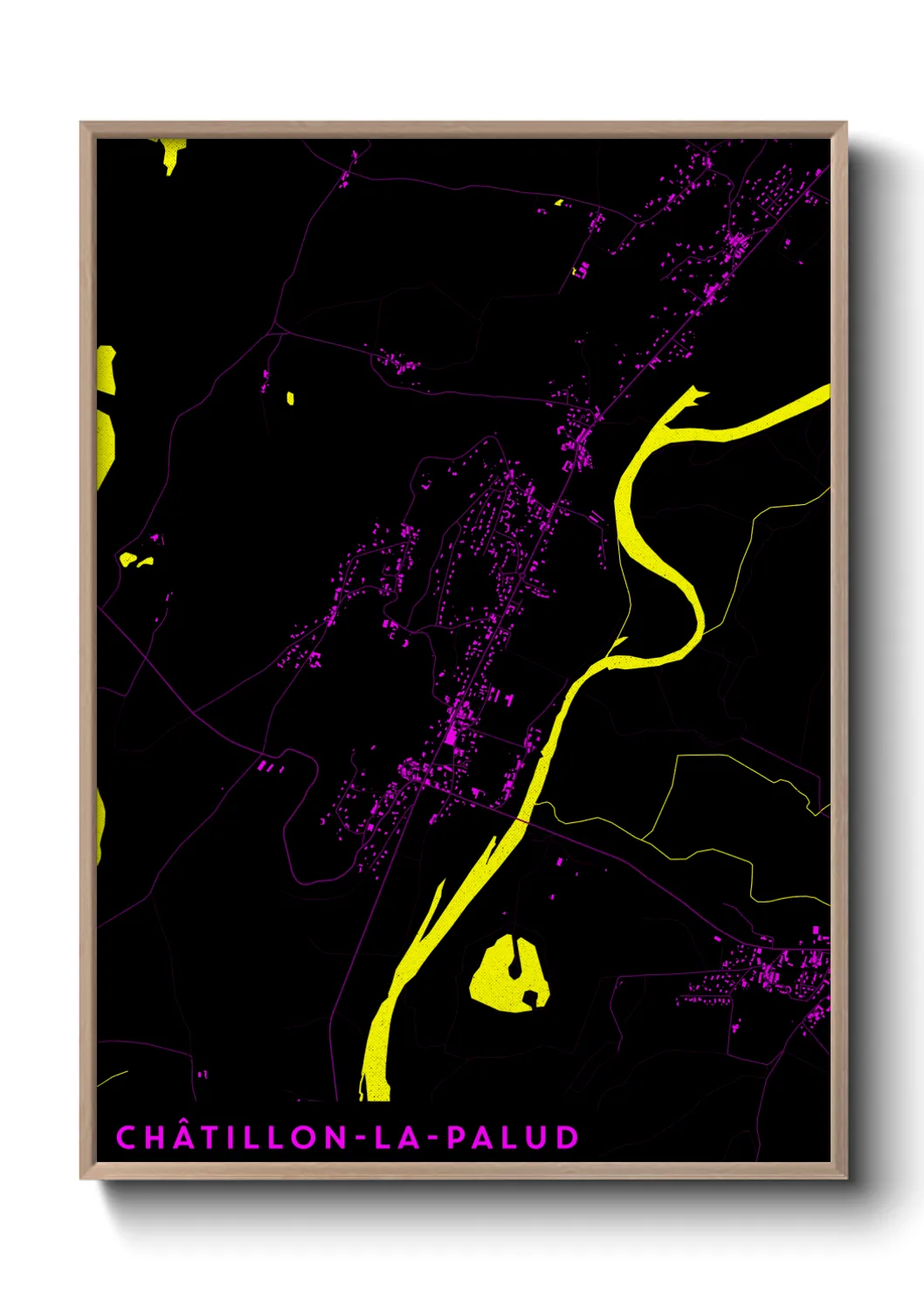 Une affiche de carte sur Châtillon-la-Palud