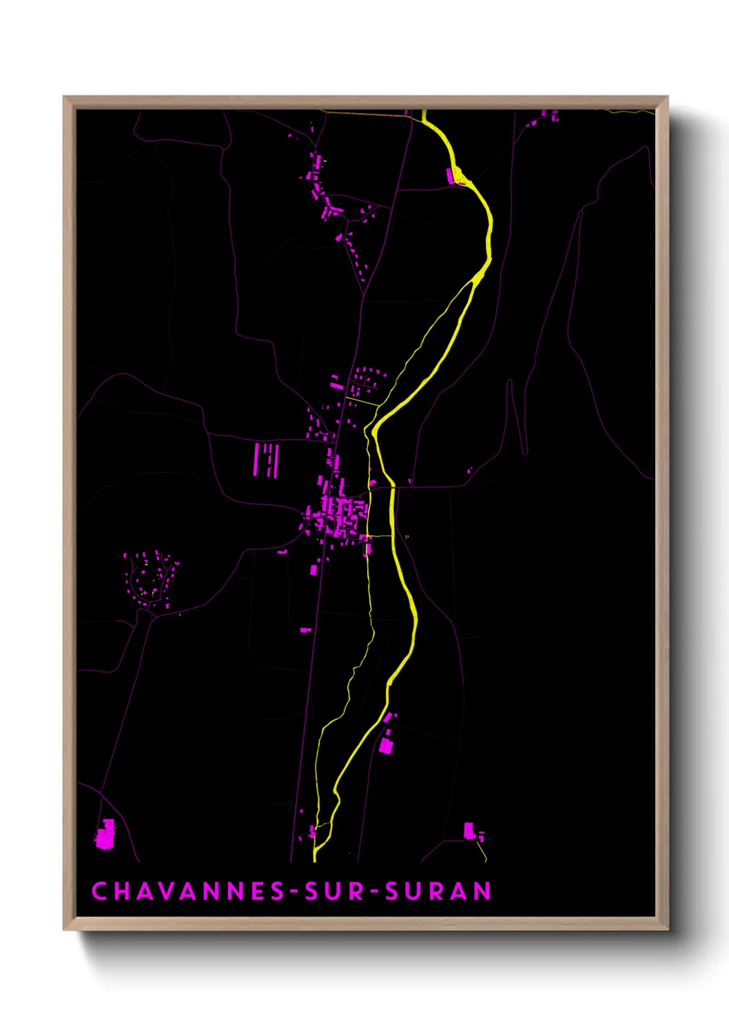 Une affiche de carte sur Chavannes-sur-Suran