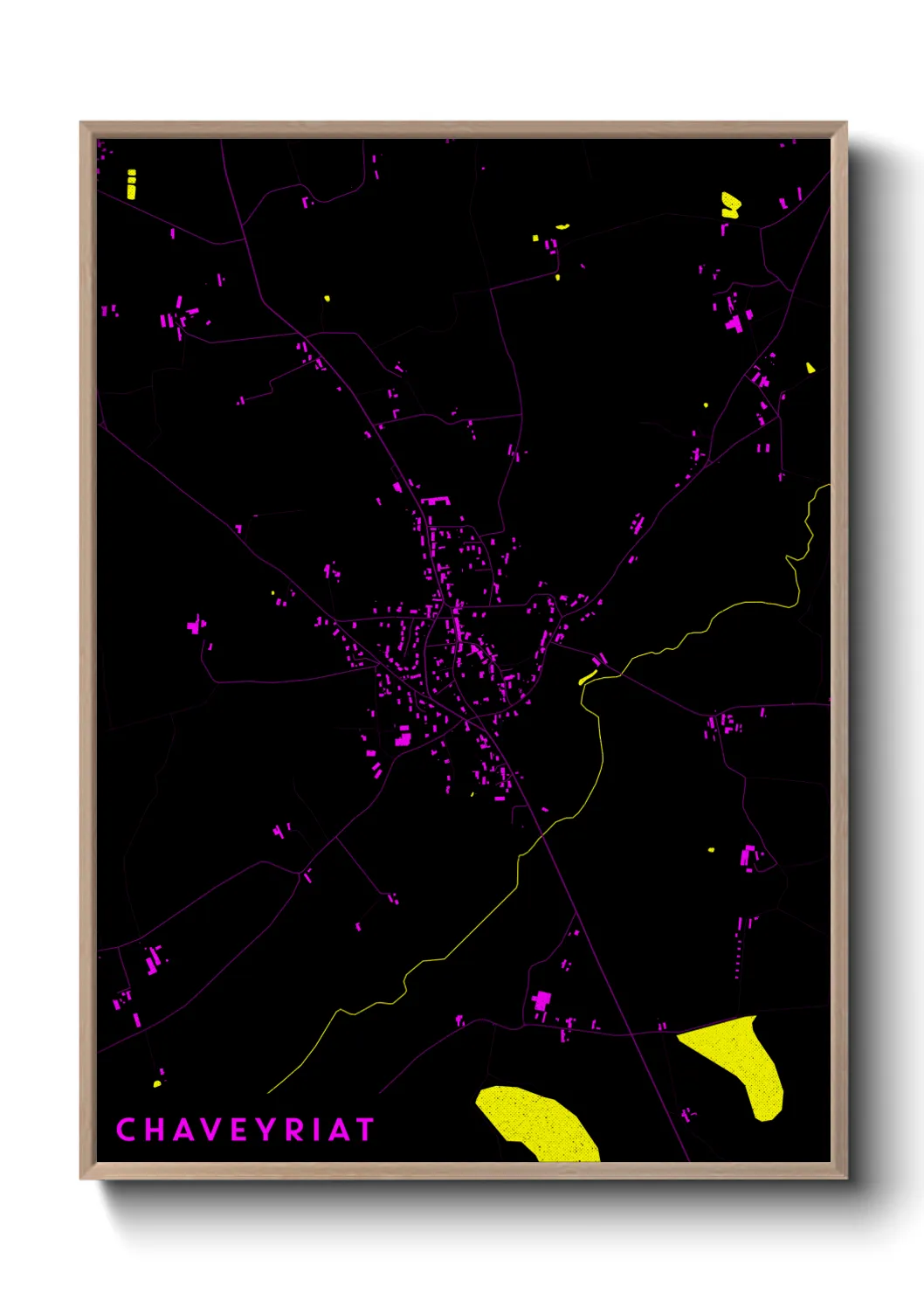 Une affiche de carte sur Chaveyriat