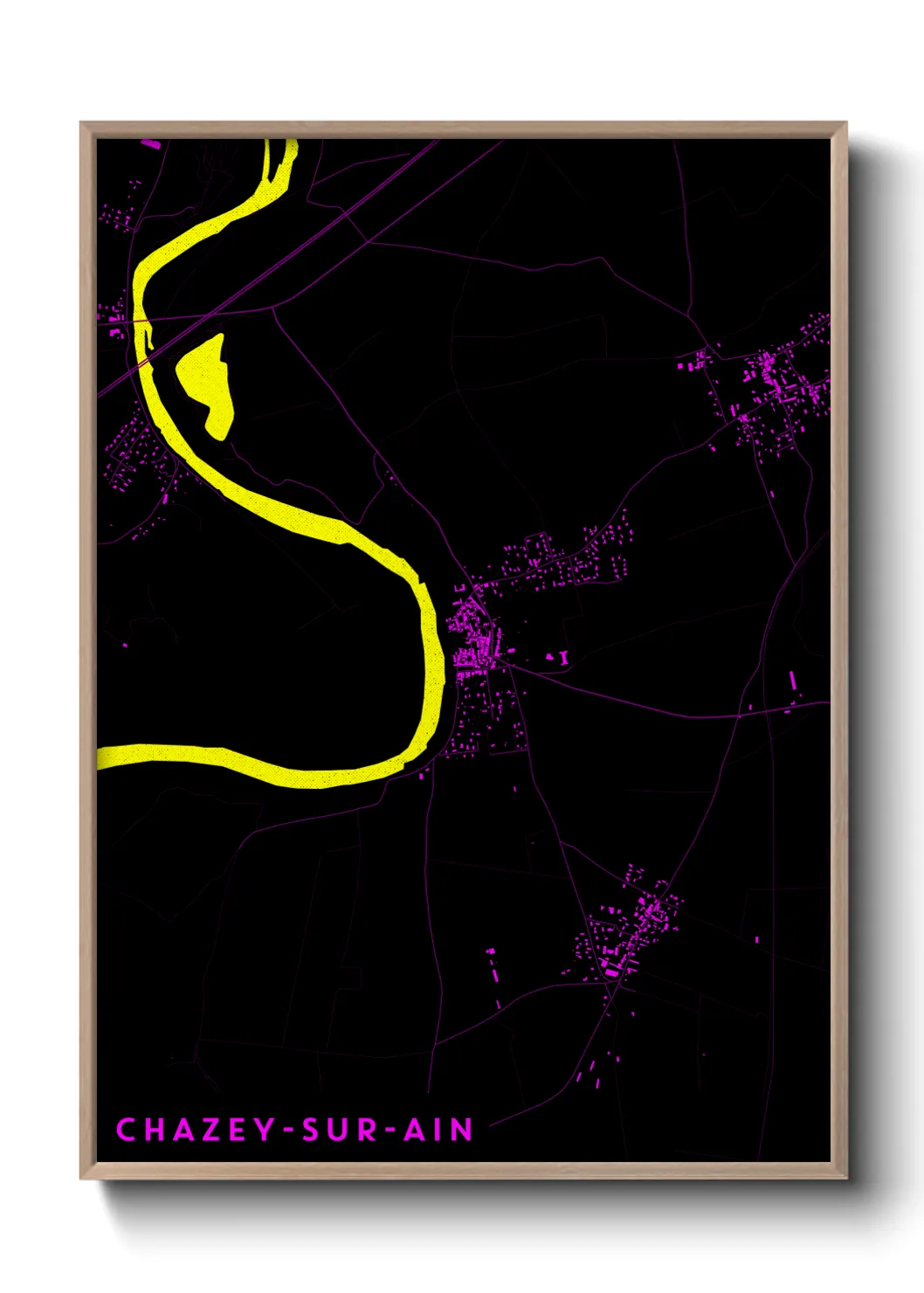 Une affiche de carte sur Chazey-sur-Ain