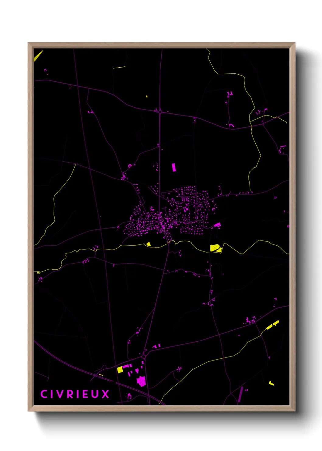 Une affiche de carte sur Civrieux