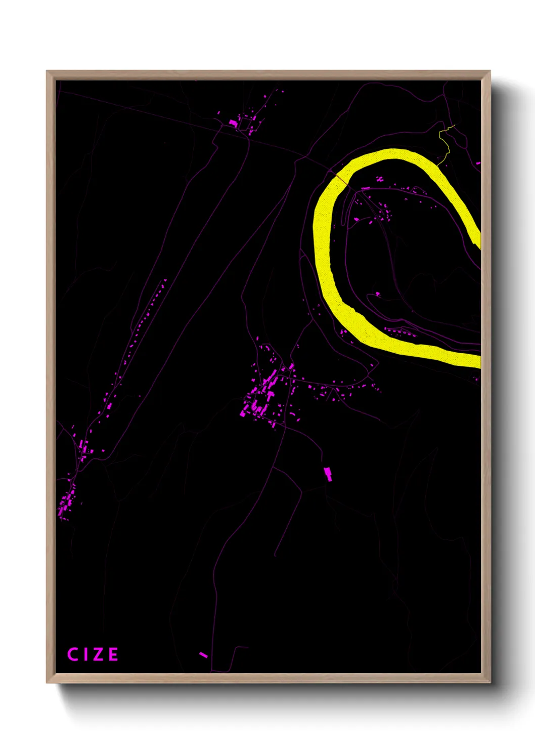 Une affiche de carte sur Cize