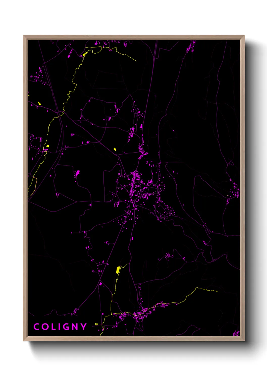 Une affiche de carte sur Coligny
