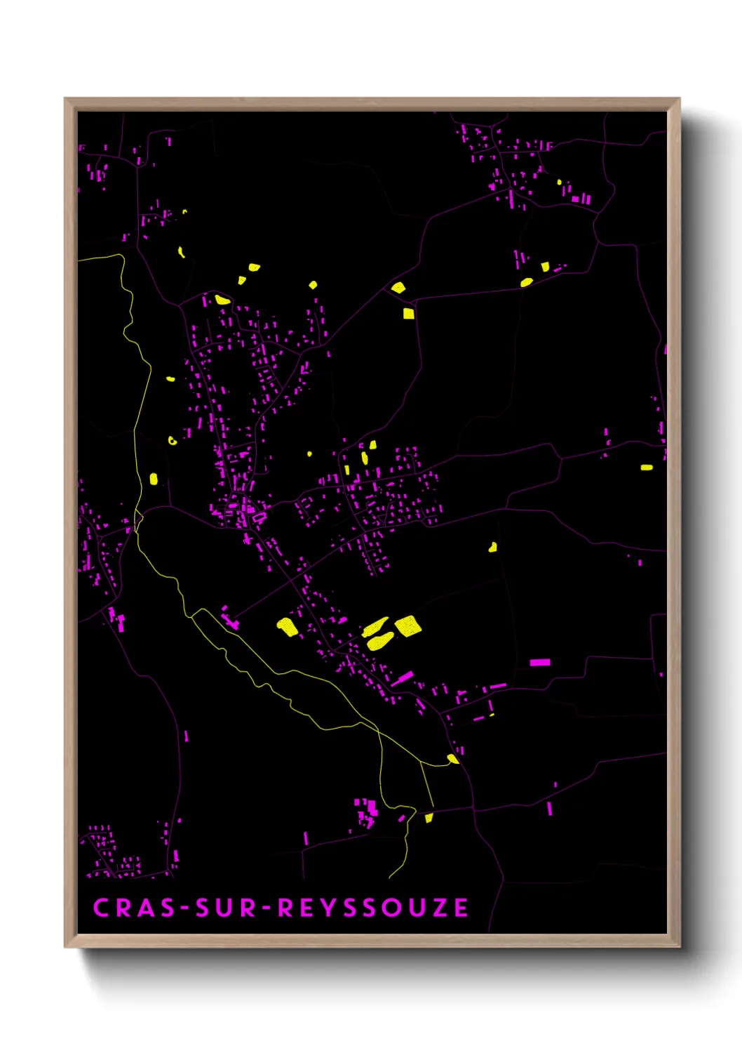 Une affiche de carte sur Cras-sur-Reyssouze