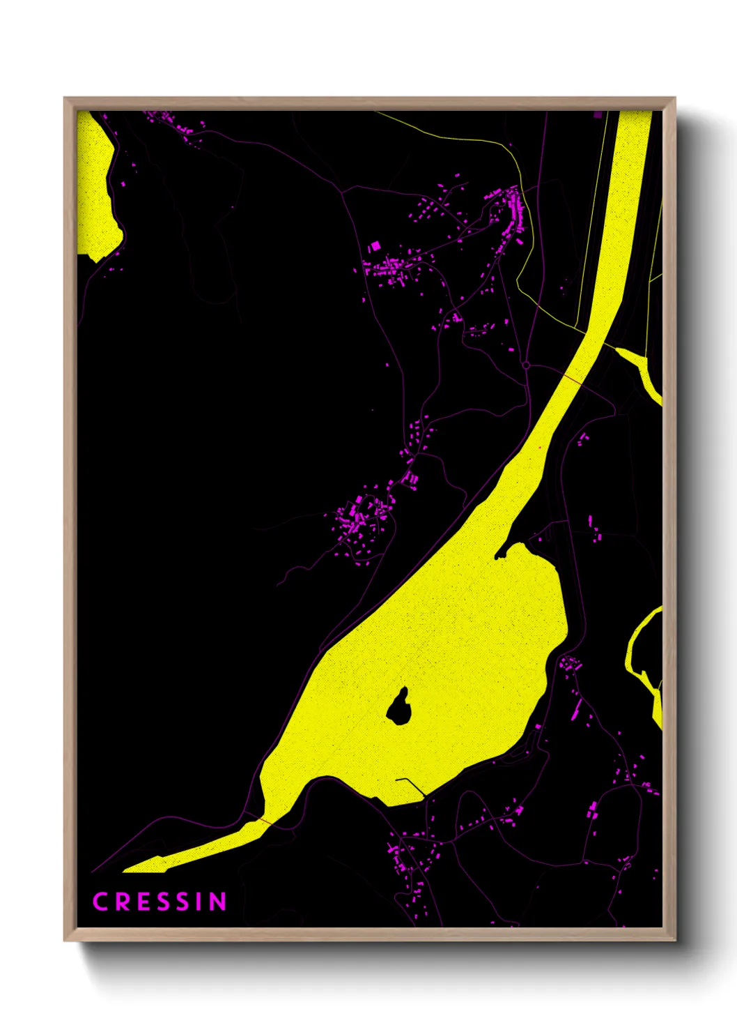 Une affiche de carte sur Cressin