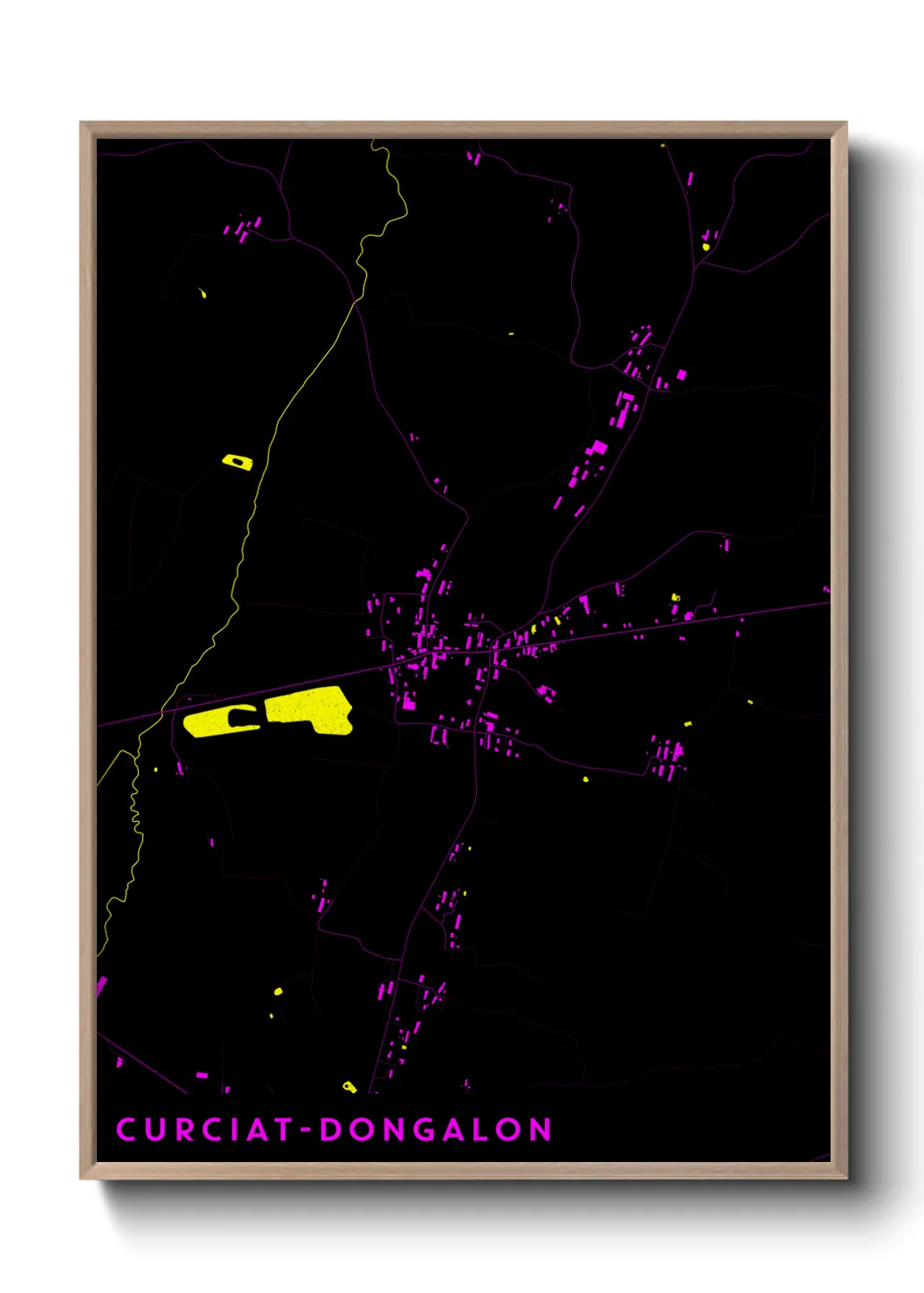 Une affiche de carte sur Curciat-Dongalon