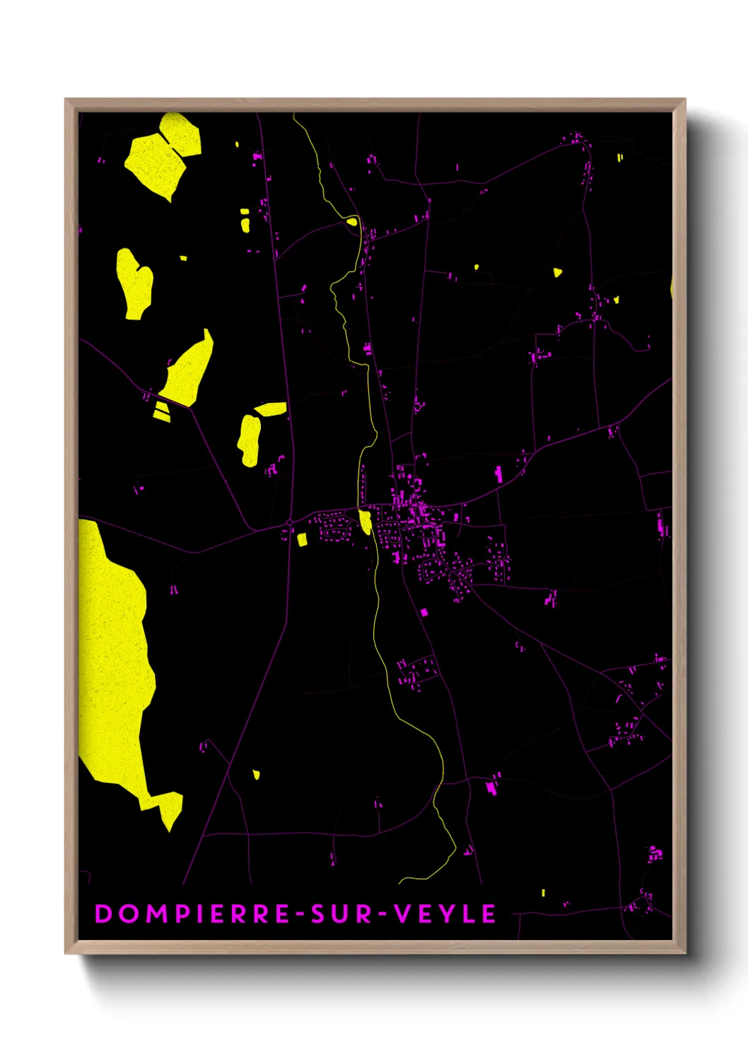 Une affiche de carte sur Dompierre-sur-Veyle