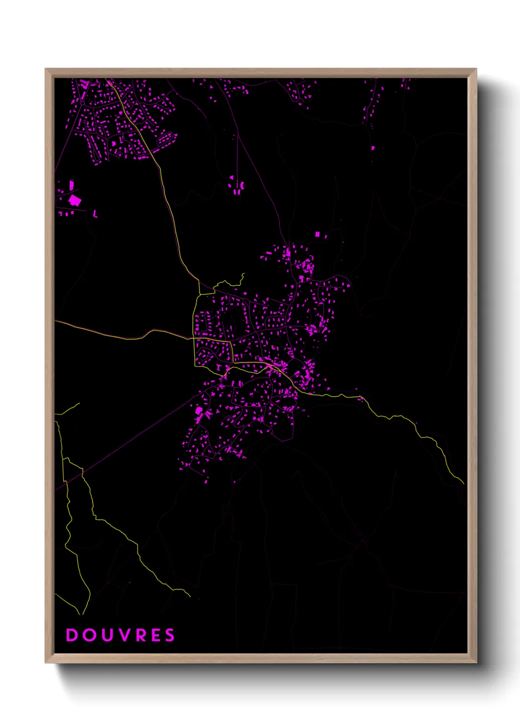 Une affiche de carte sur Douvres