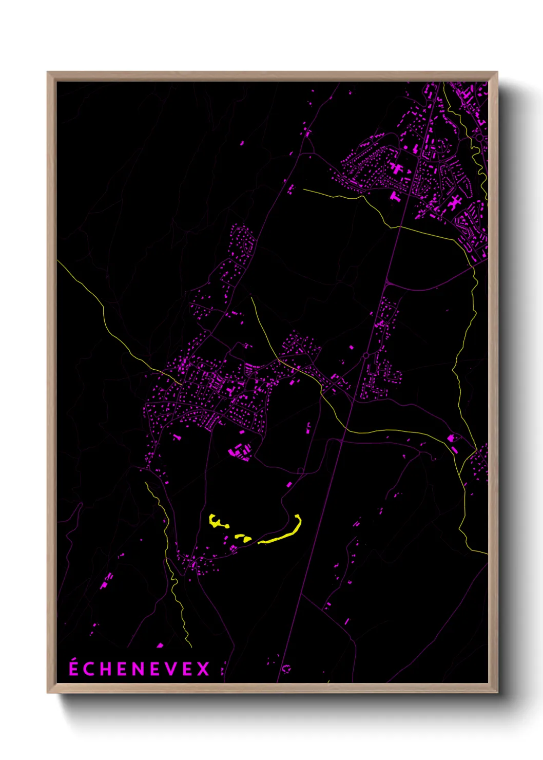 Une affiche de carte sur Échenevex