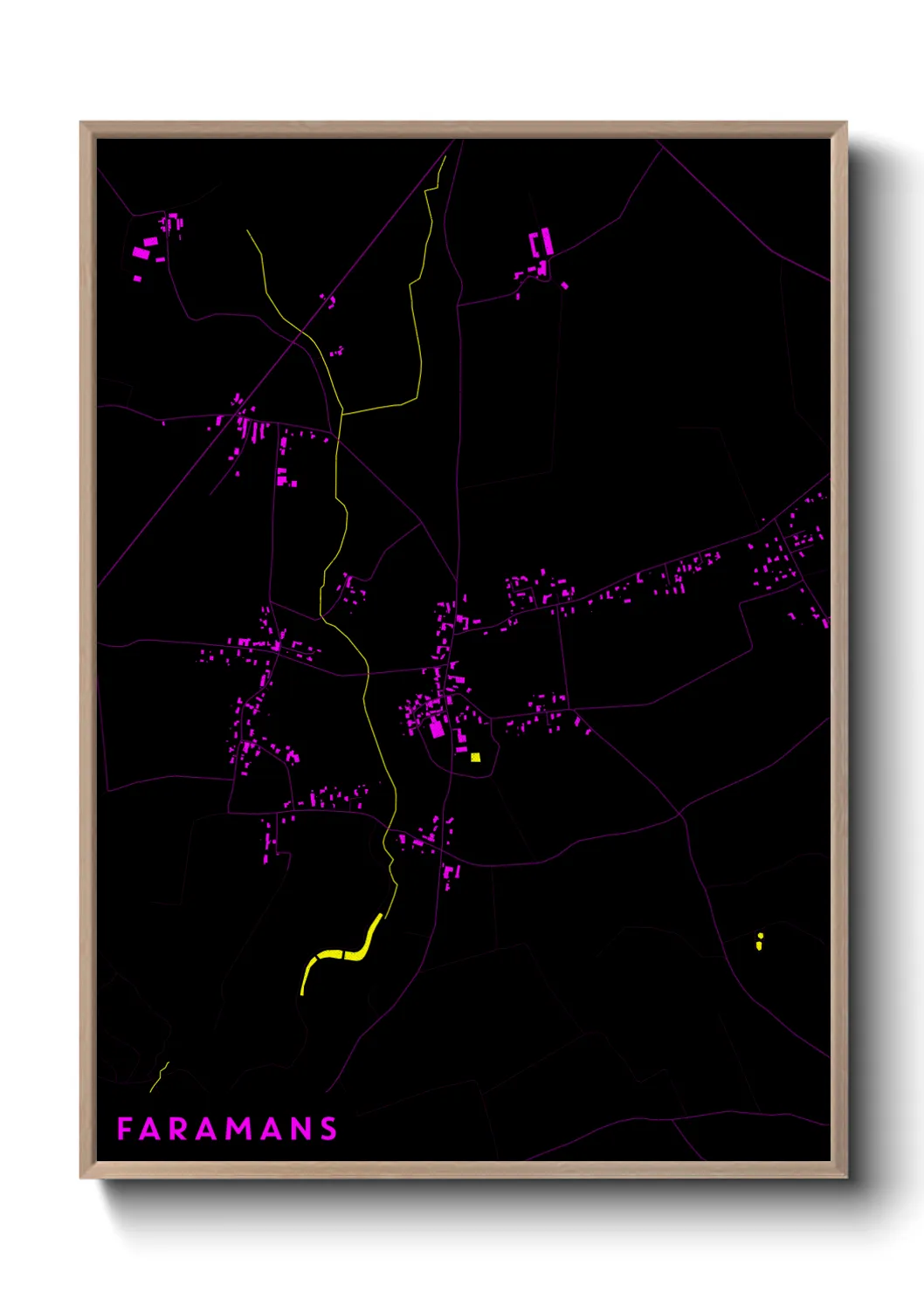 Une affiche de carte sur Faramans