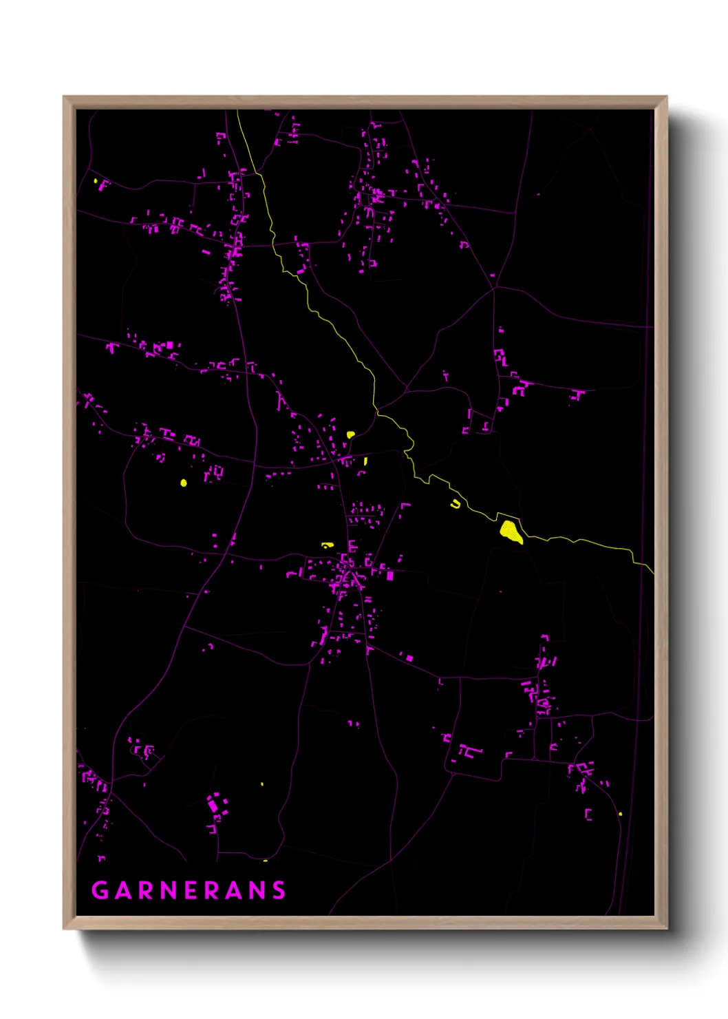 Une affiche de carte sur Garnerans