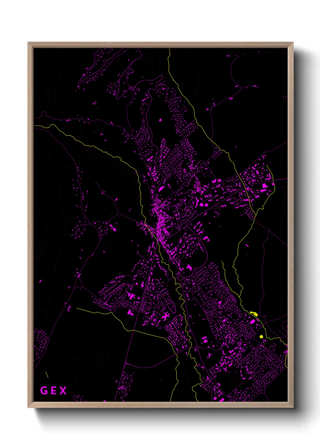 Une affiche de carte sur Gex