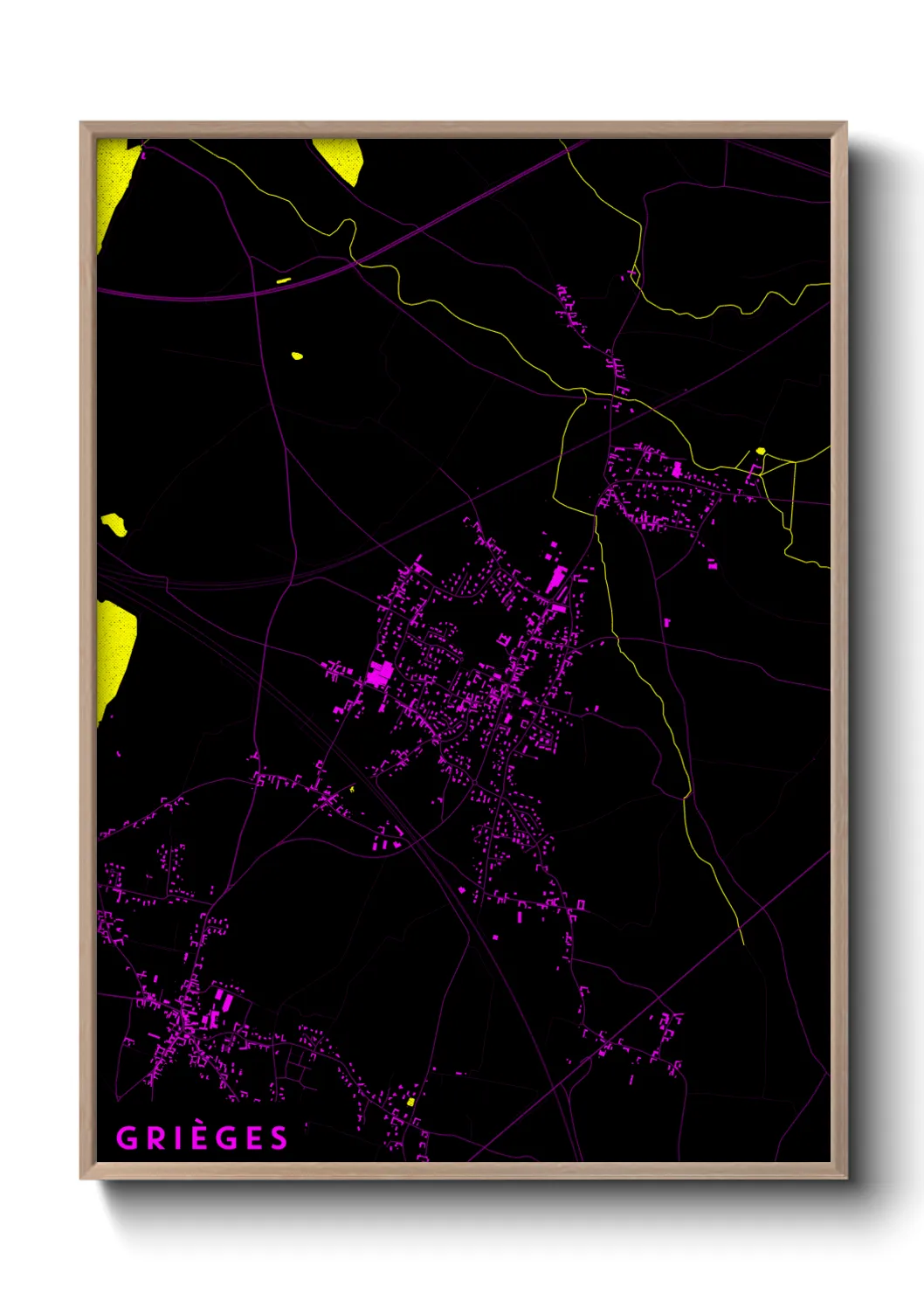 Une affiche de carte sur Grièges