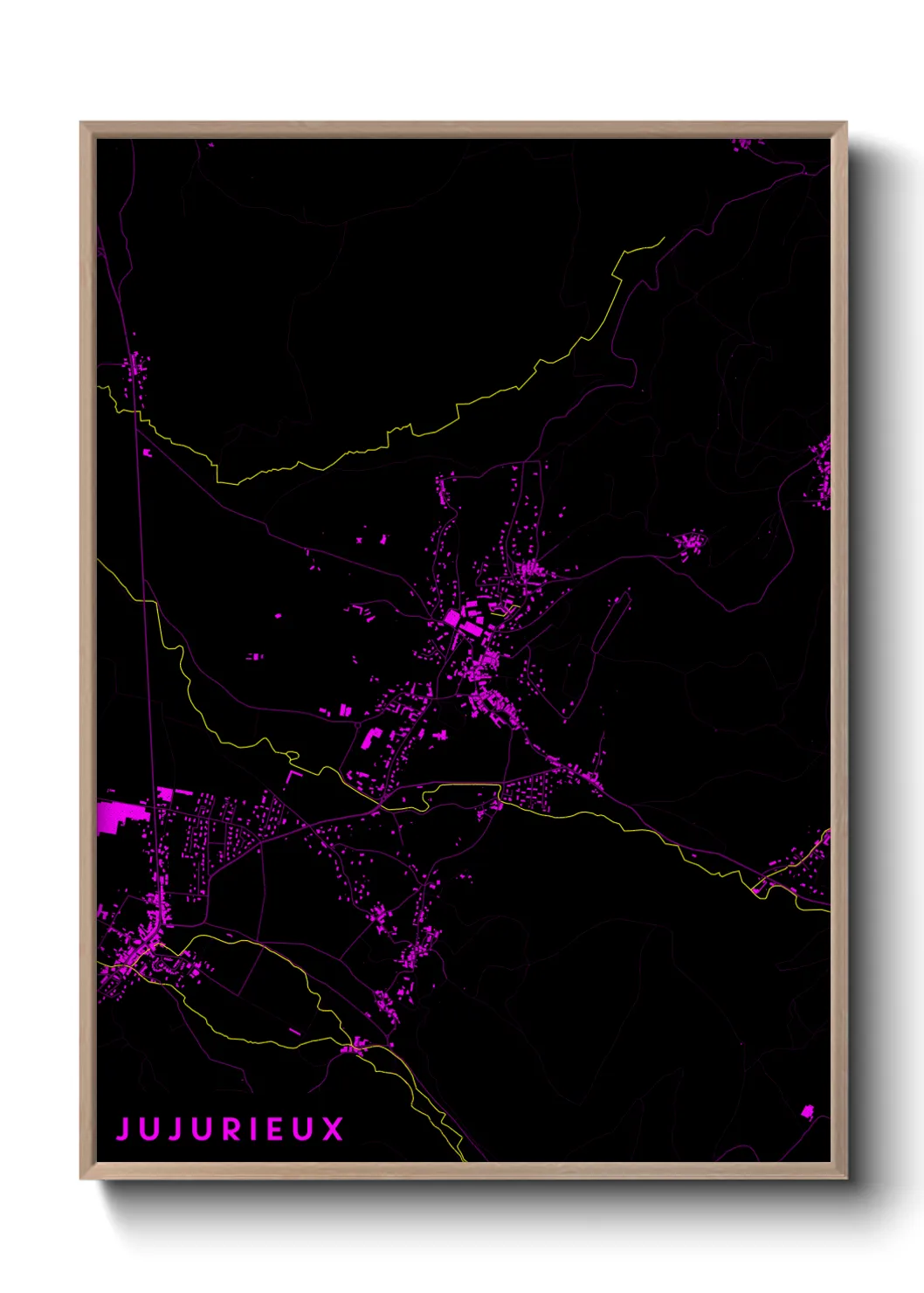 Une affiche de carte sur Jujurieux