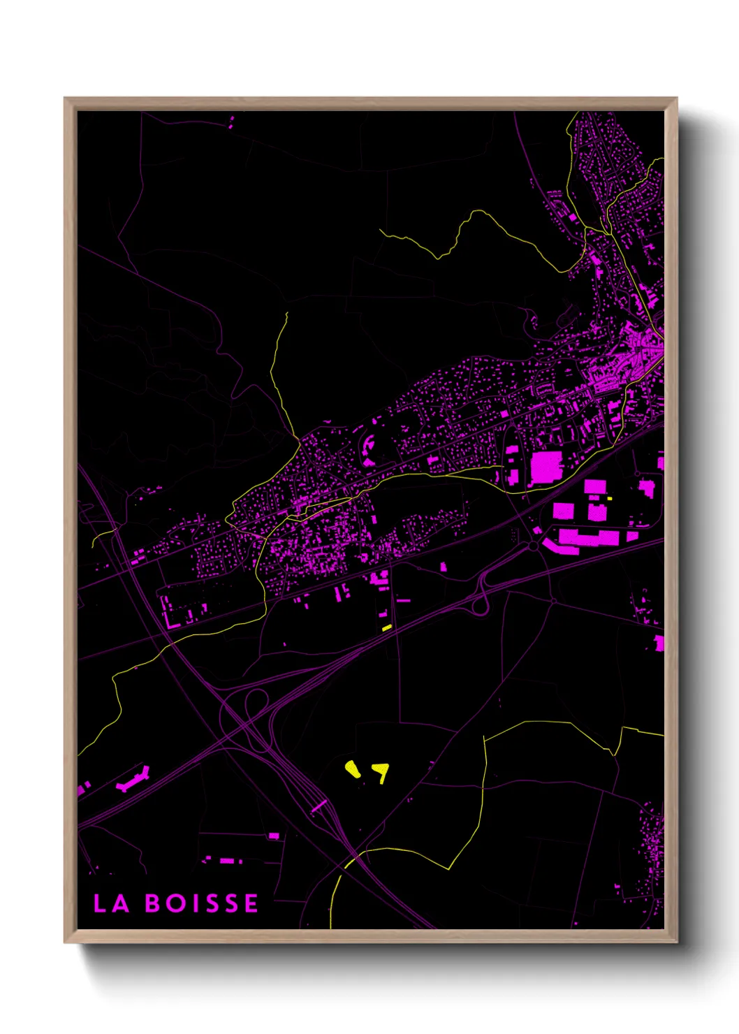 Une affiche de carte sur La Boisse