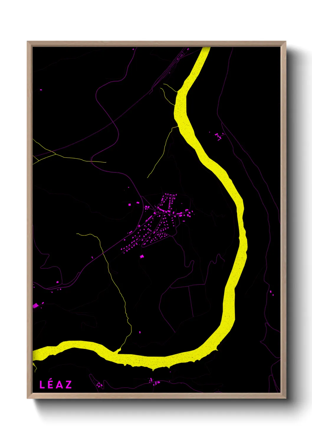 Une affiche de carte sur Léaz