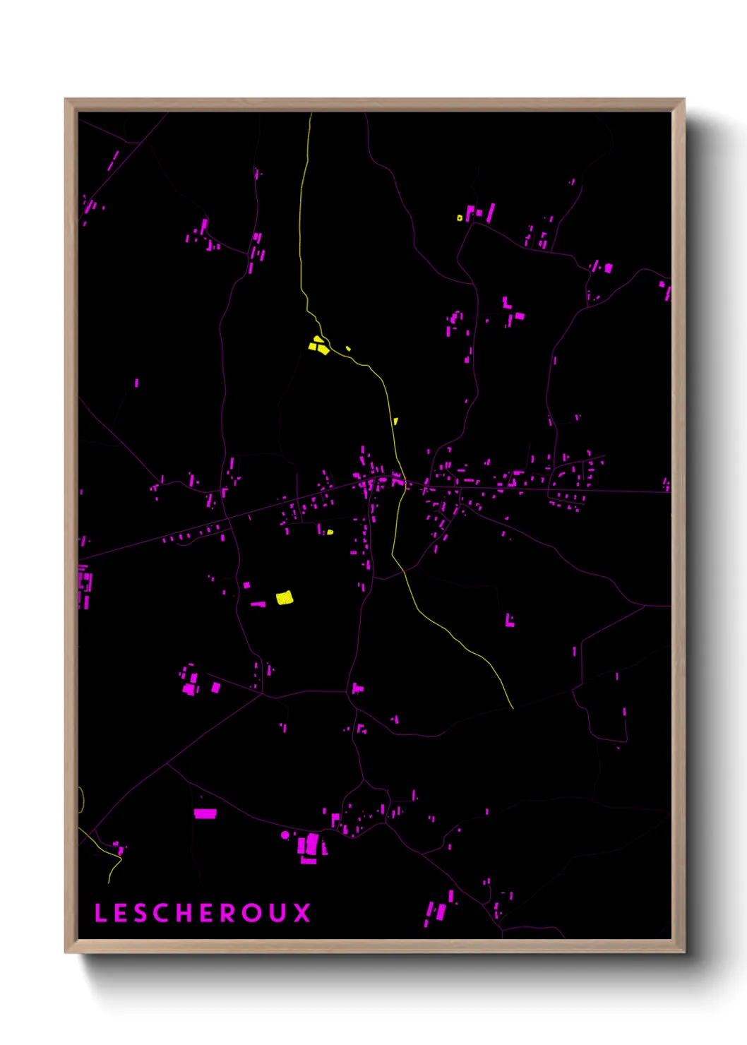 Une affiche de carte sur Lescheroux