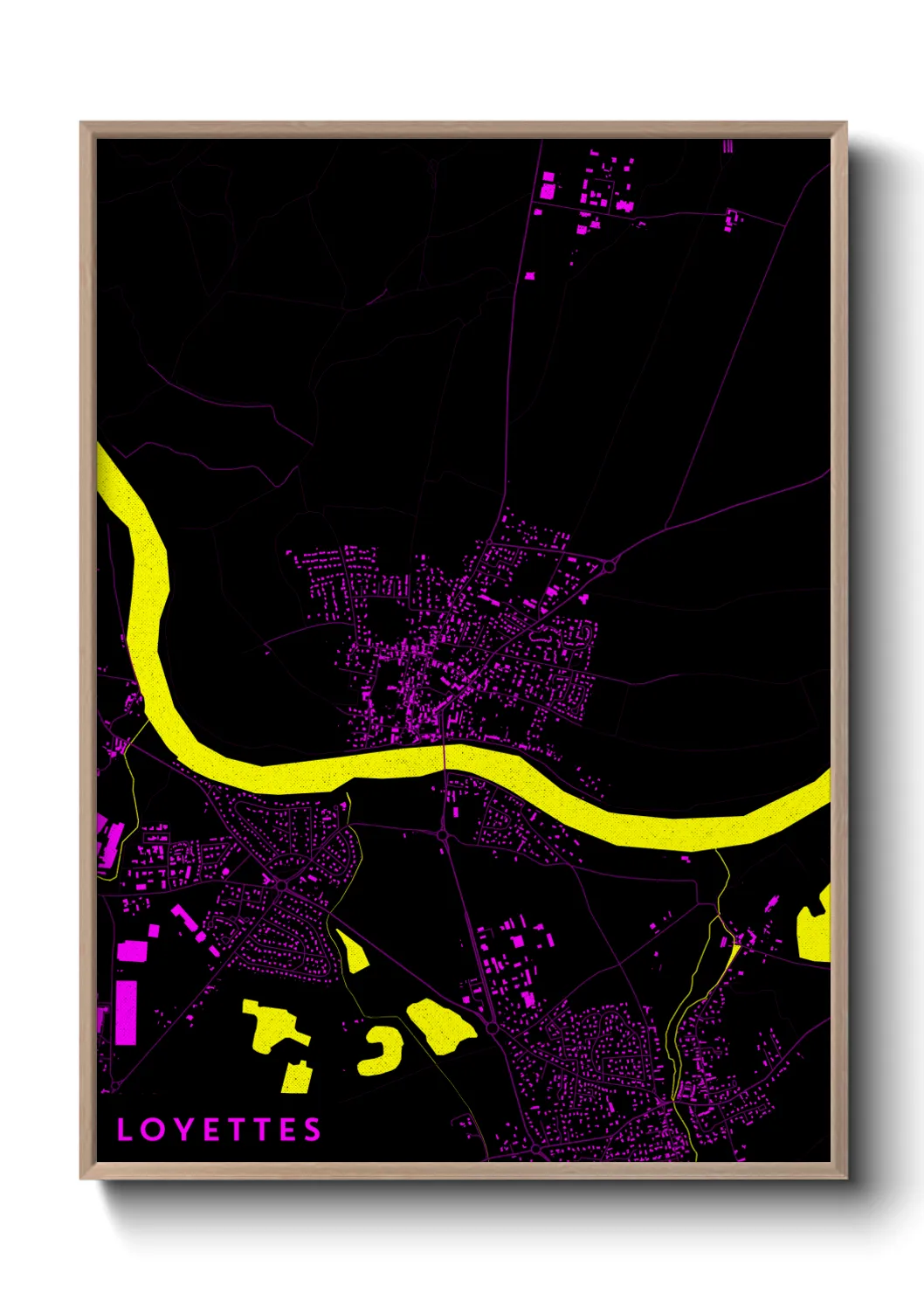 Une affiche de carte sur Loyettes