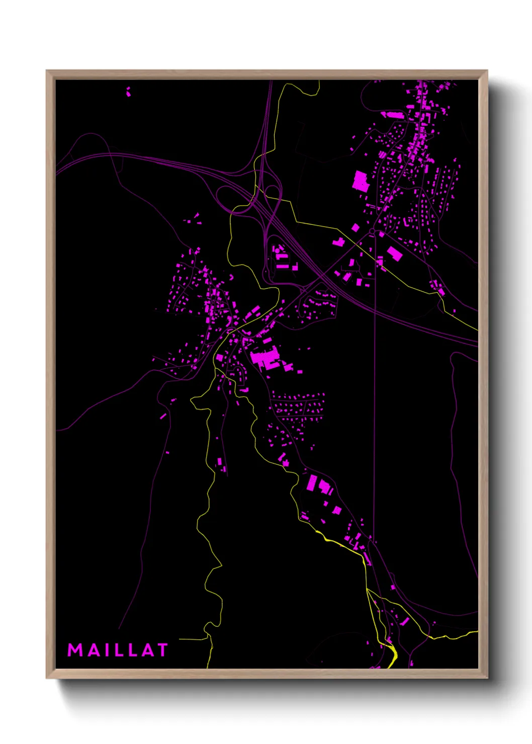 Une affiche de carte sur Maillat