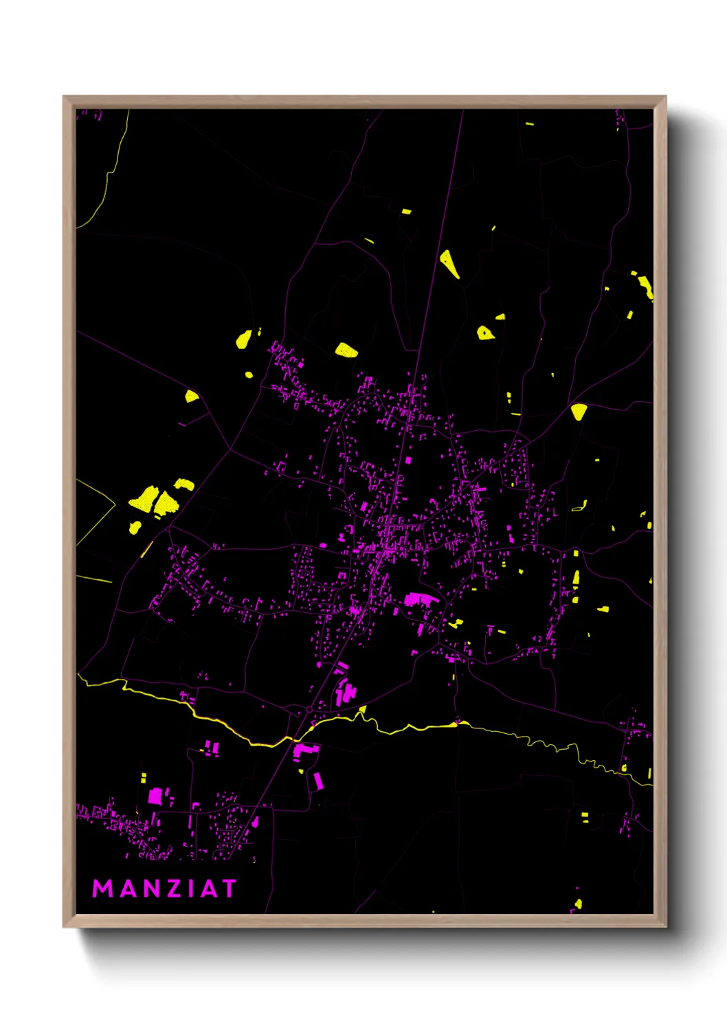 Une affiche de carte sur Manziat