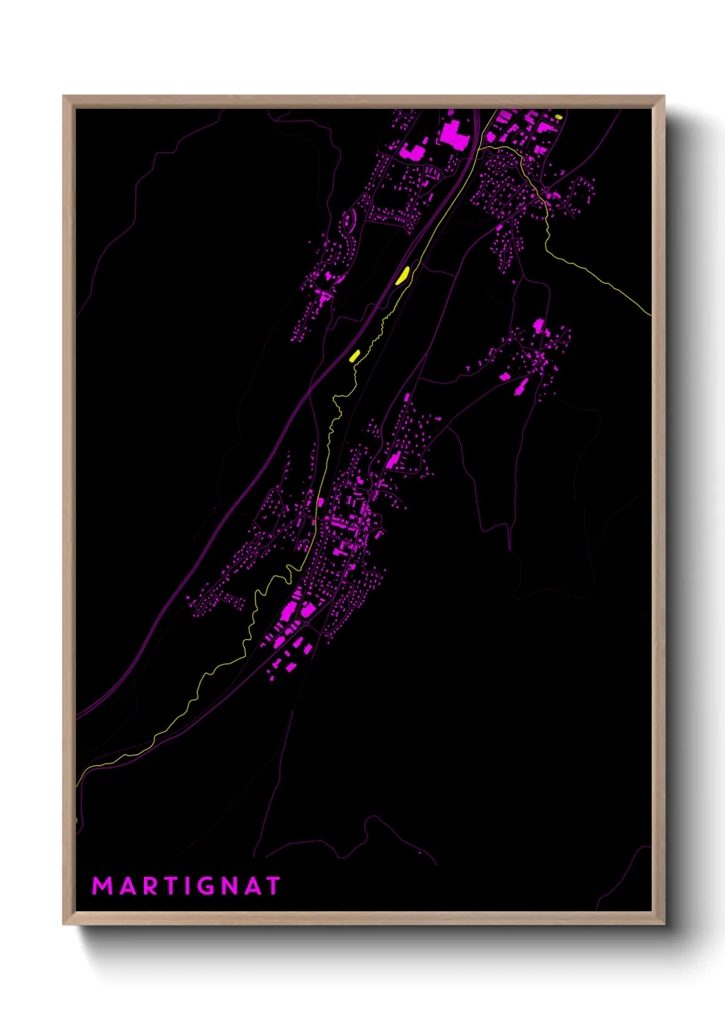 Une affiche de carte sur Martignat