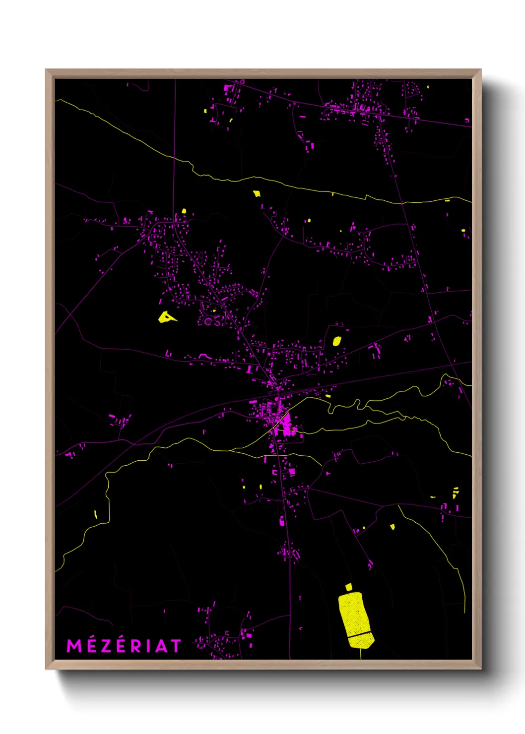 Une affiche de carte sur Mézériat