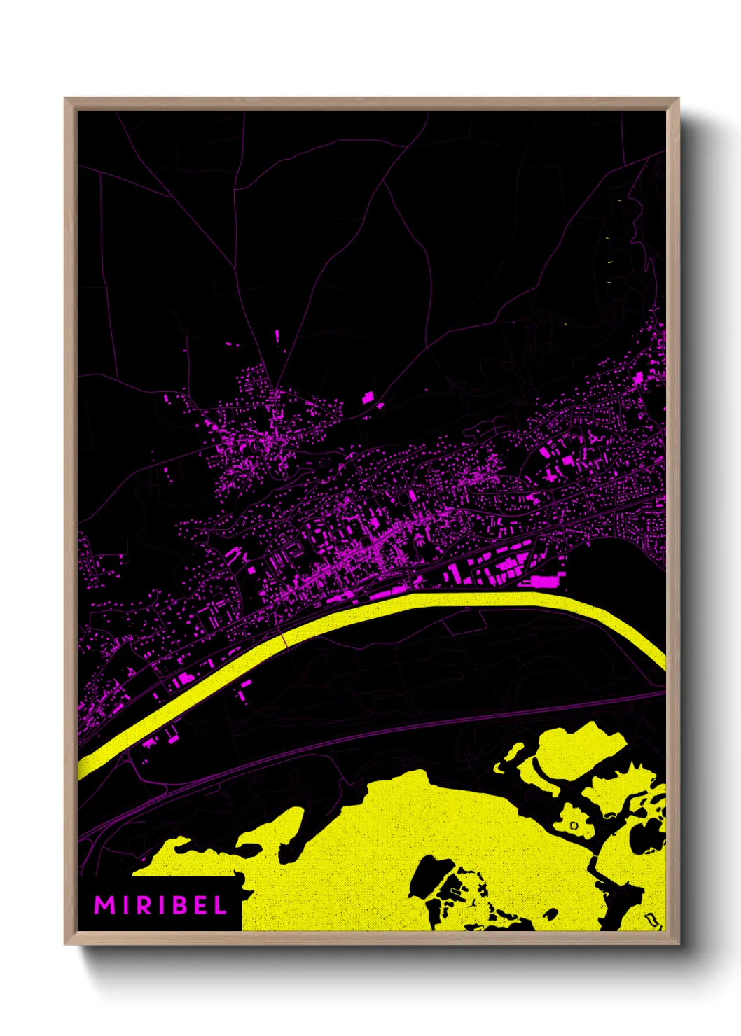 Une affiche de carte sur Miribel