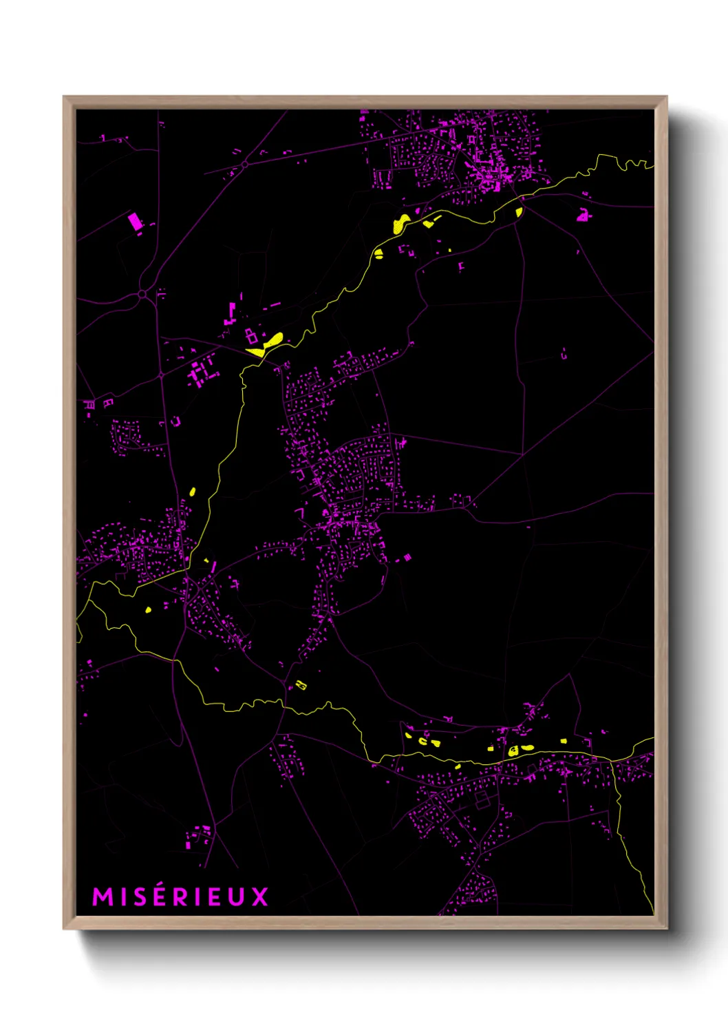 Une affiche de carte sur Misérieux