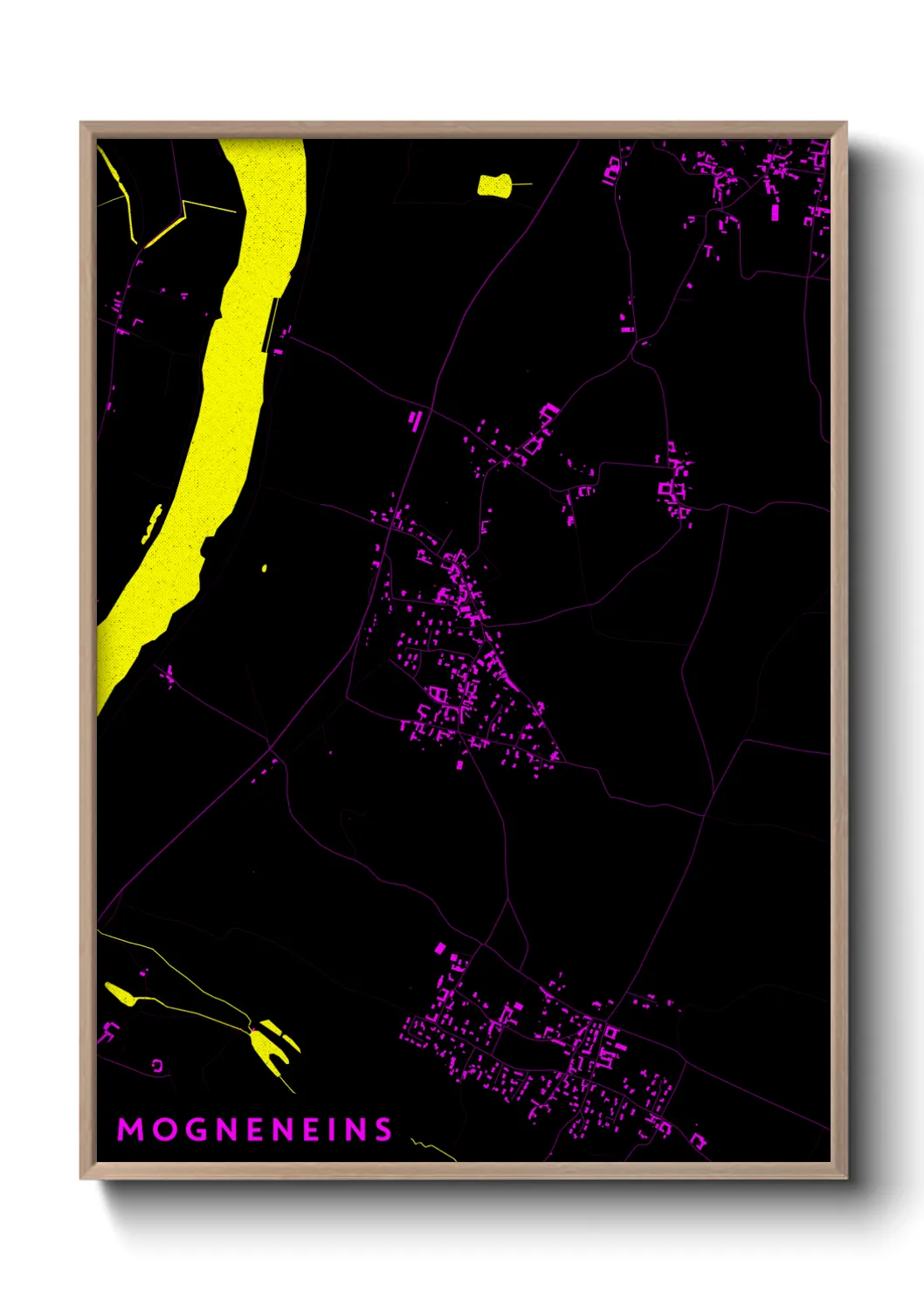 Une affiche de carte sur Mogneneins