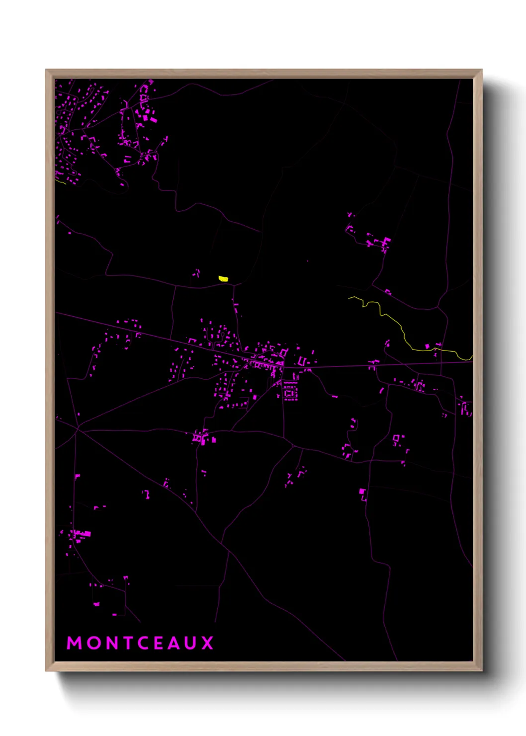 Une affiche de carte sur Montceaux