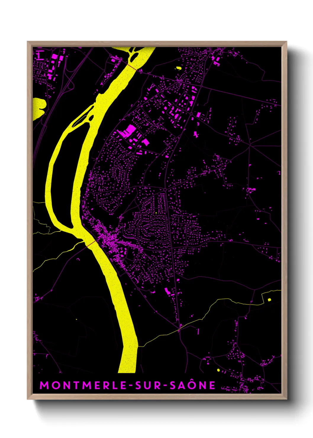Une affiche de carte sur Montmerle-sur-Saône