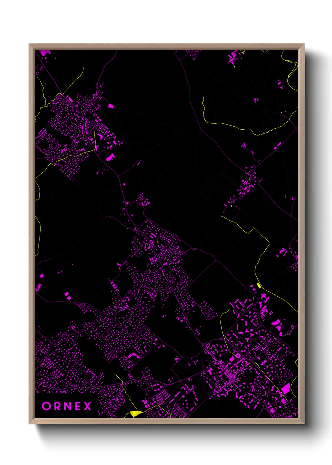 Une affiche de carte sur Ornex