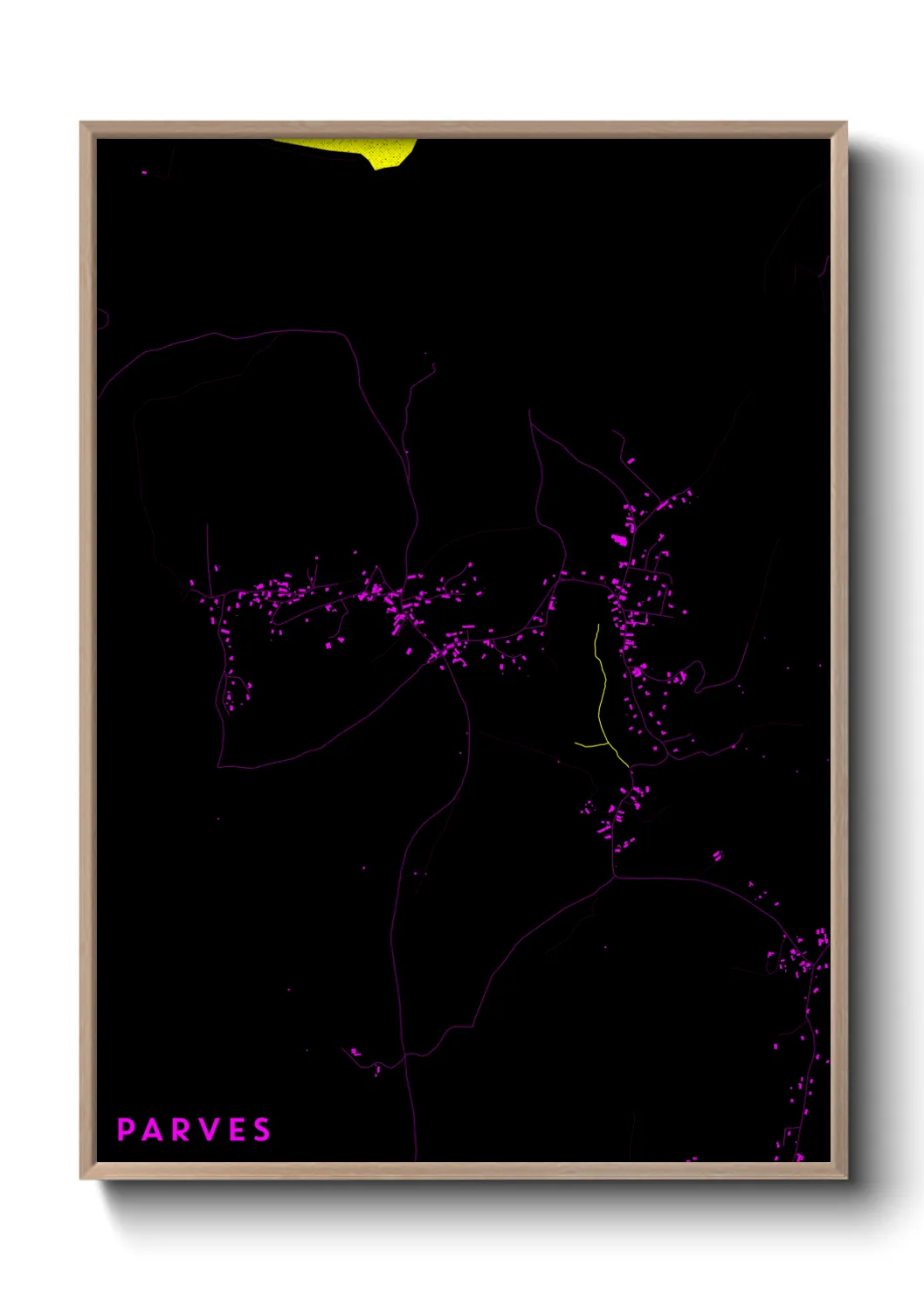 Une affiche de carte sur Parves