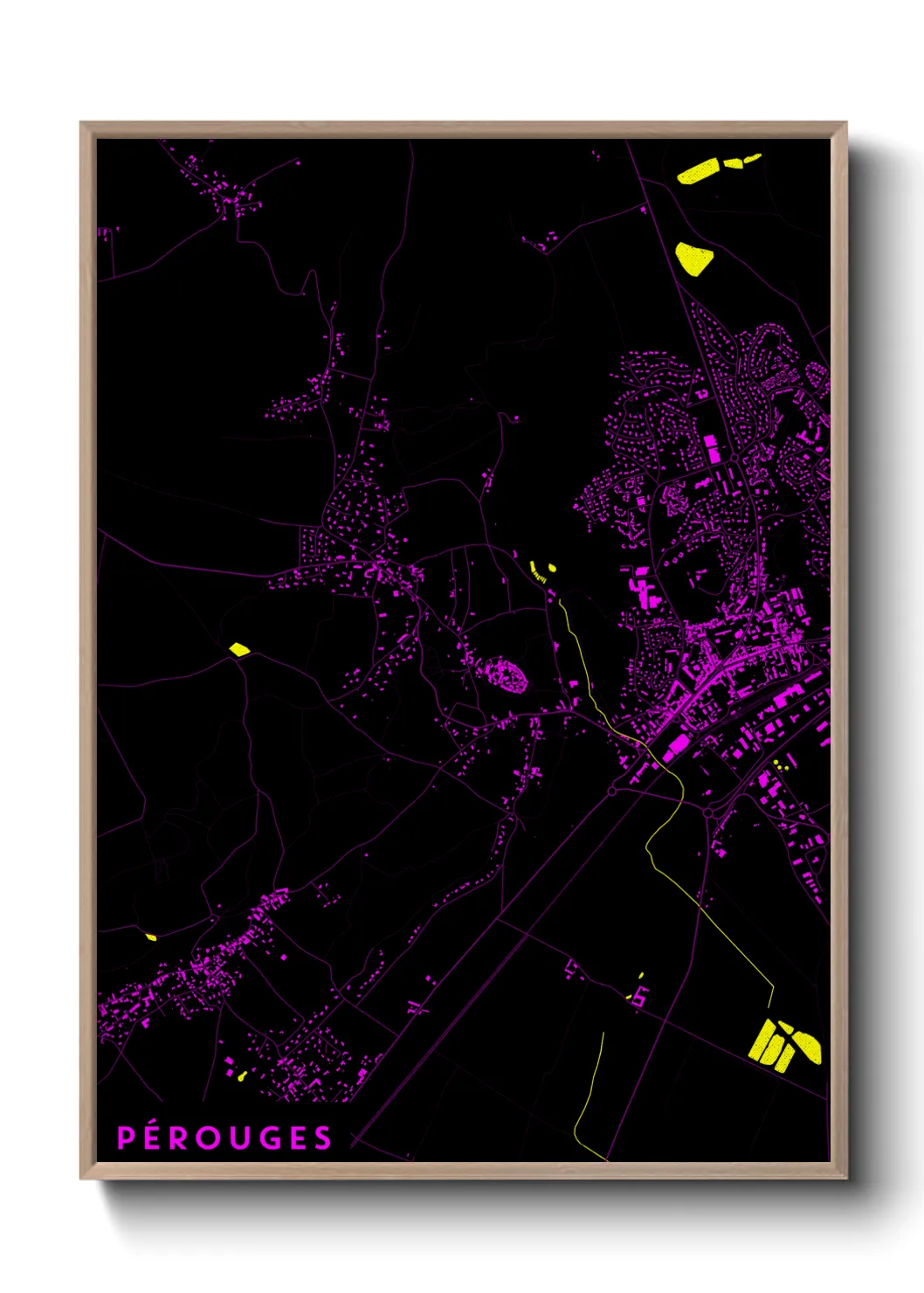 Une affiche de carte sur Pérouges