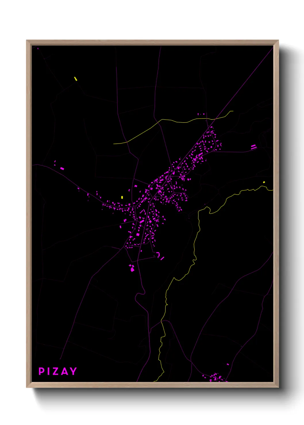 Une affiche de carte sur Pizay