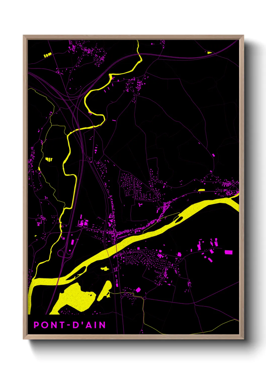 Une affiche de carte sur Pont-d'Ain