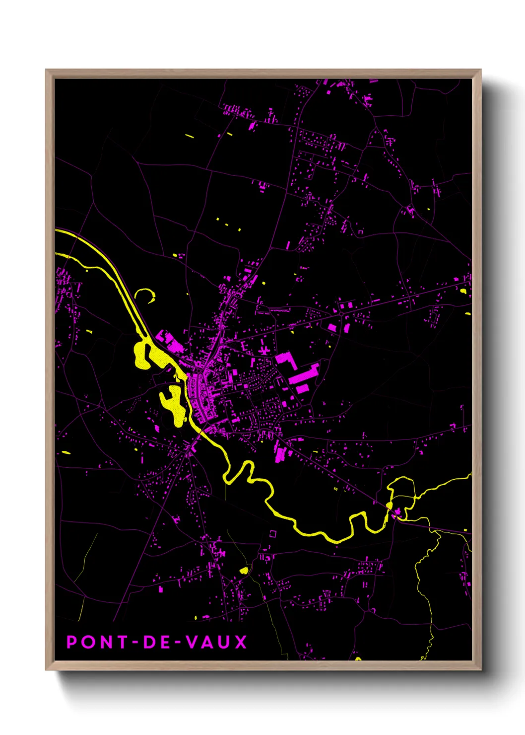 Une affiche de carte sur Pont-de-Vaux
