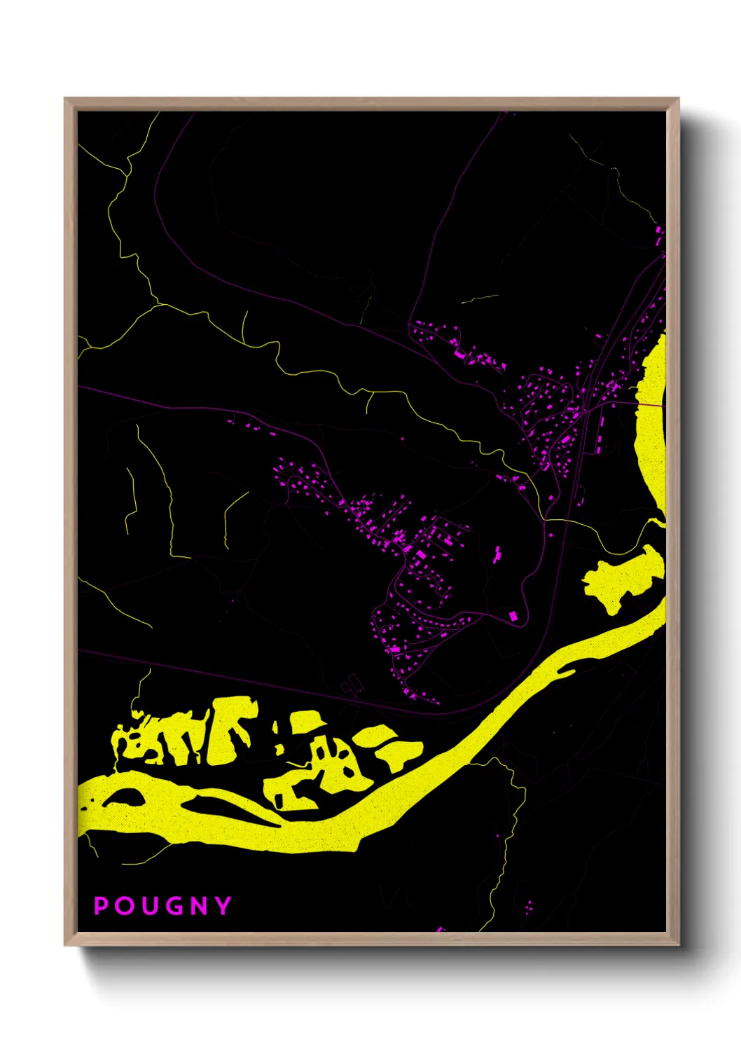 Une affiche de carte sur Pougny