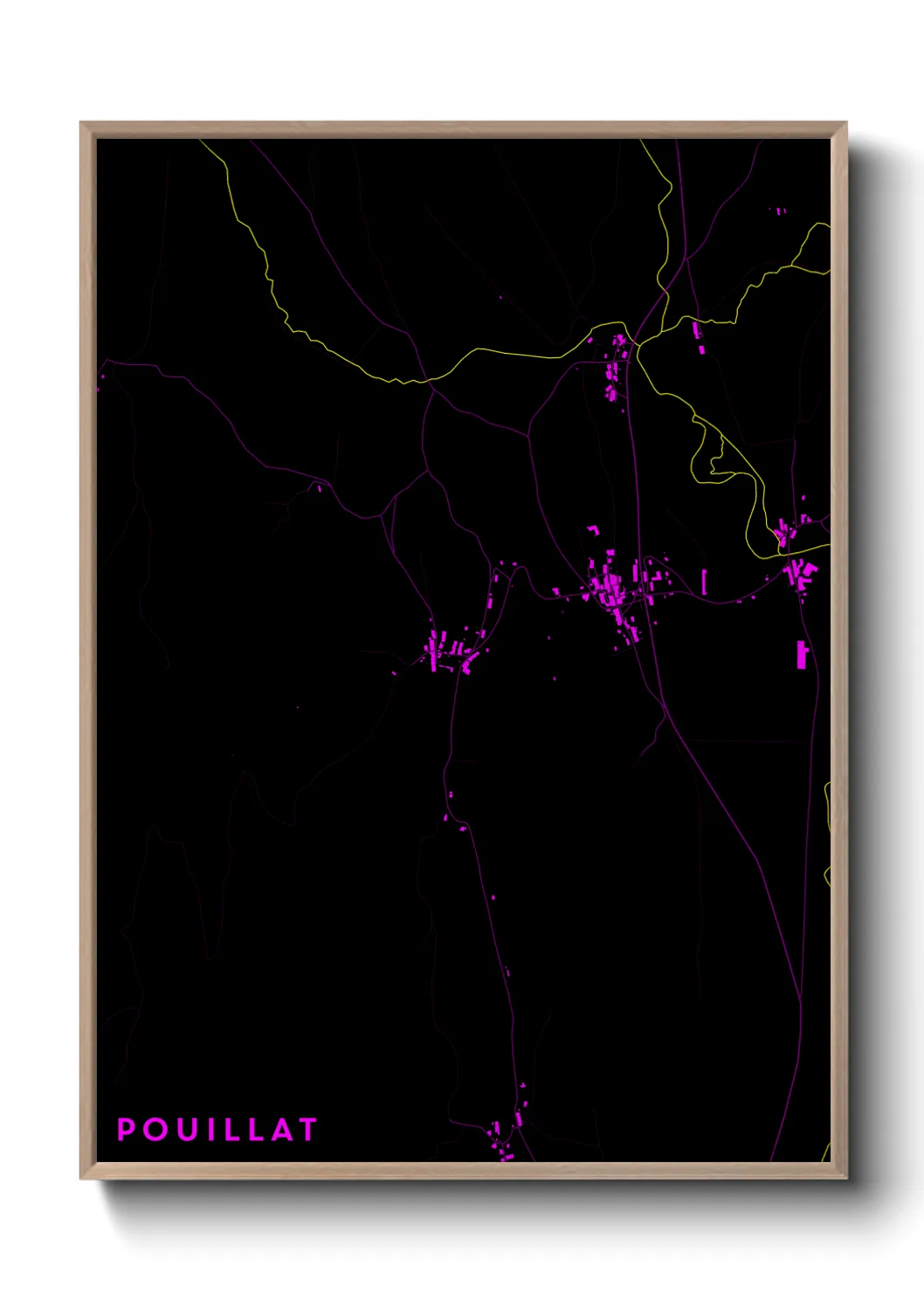 Une affiche de carte sur Pouillat