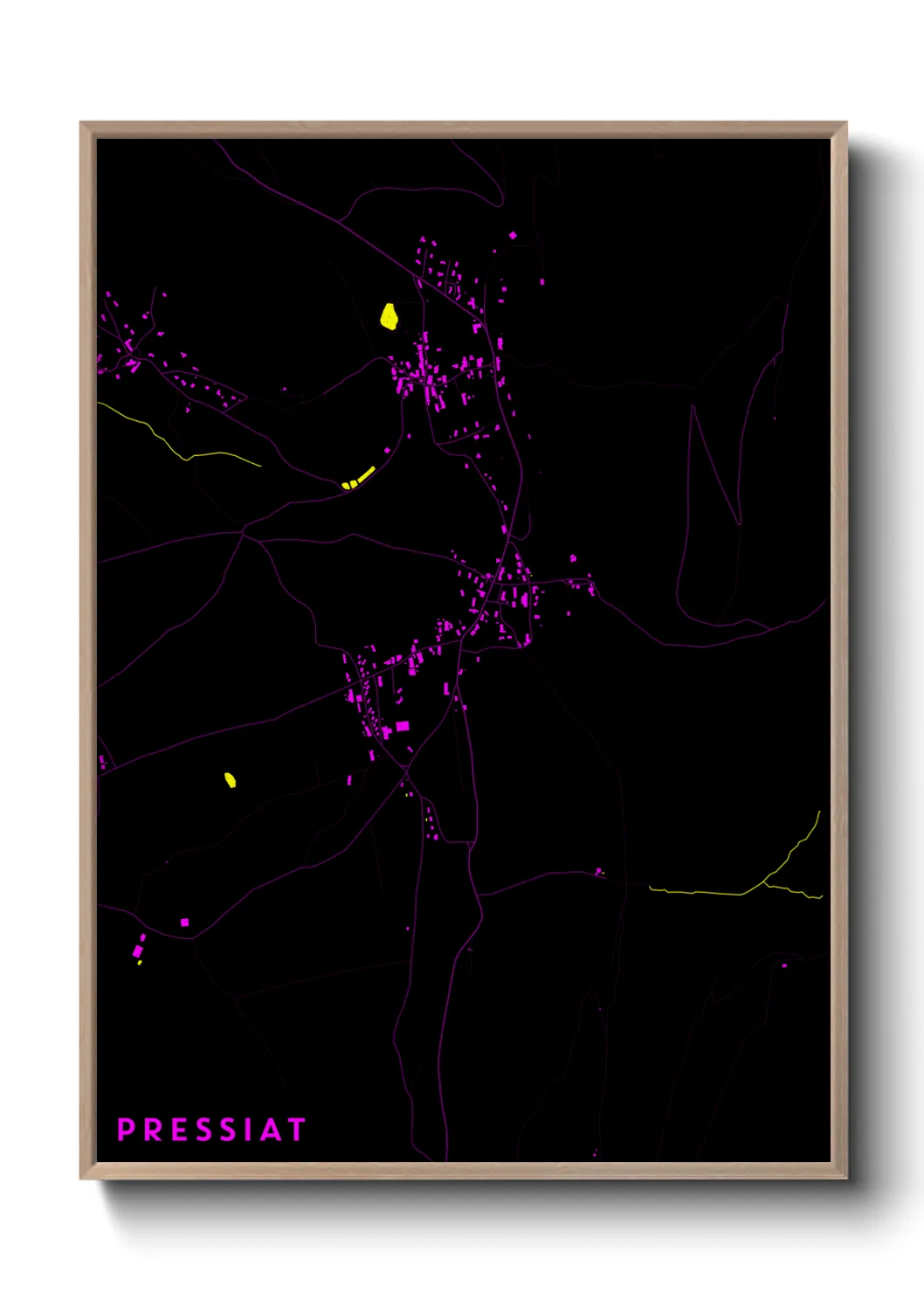 Une affiche de carte sur Pressiat