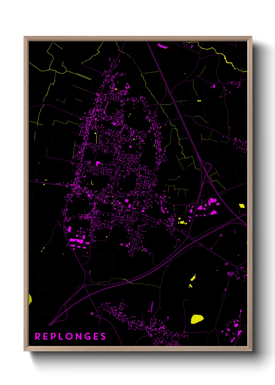 Une affiche de carte sur Replonges