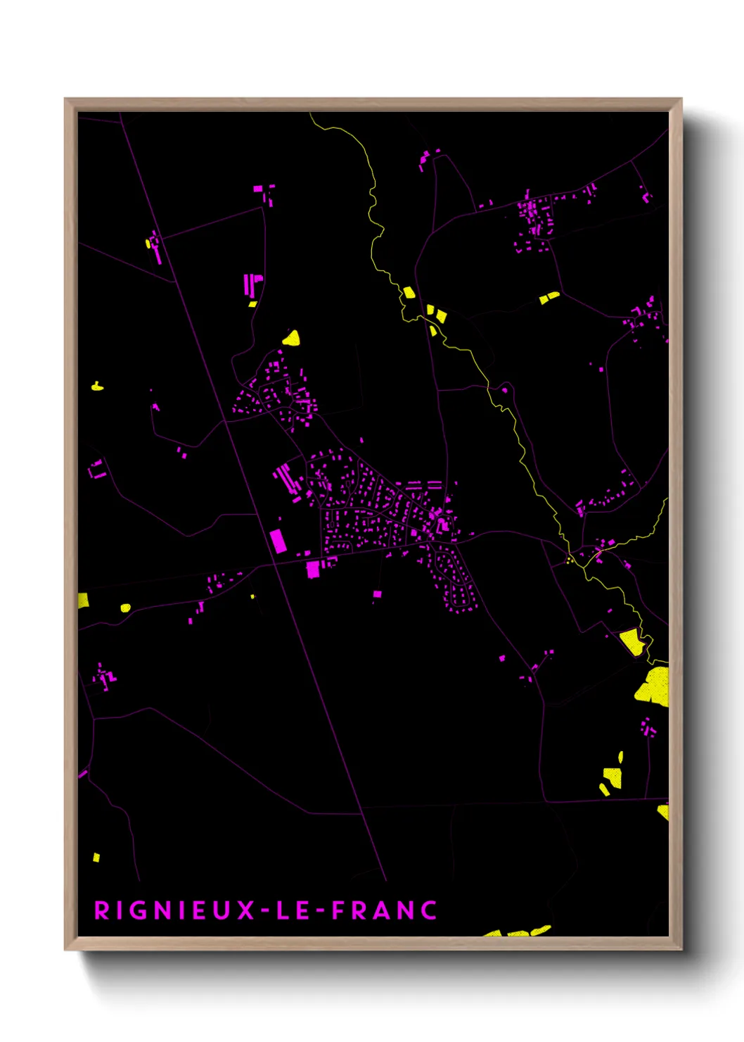 Une affiche de carte sur Rignieux-le-Franc
