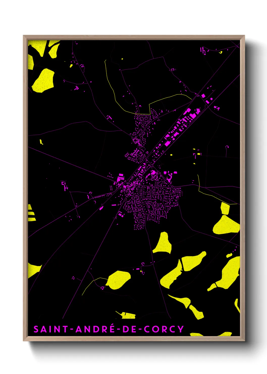 Une affiche de carte sur Saint-André-de-Corcy