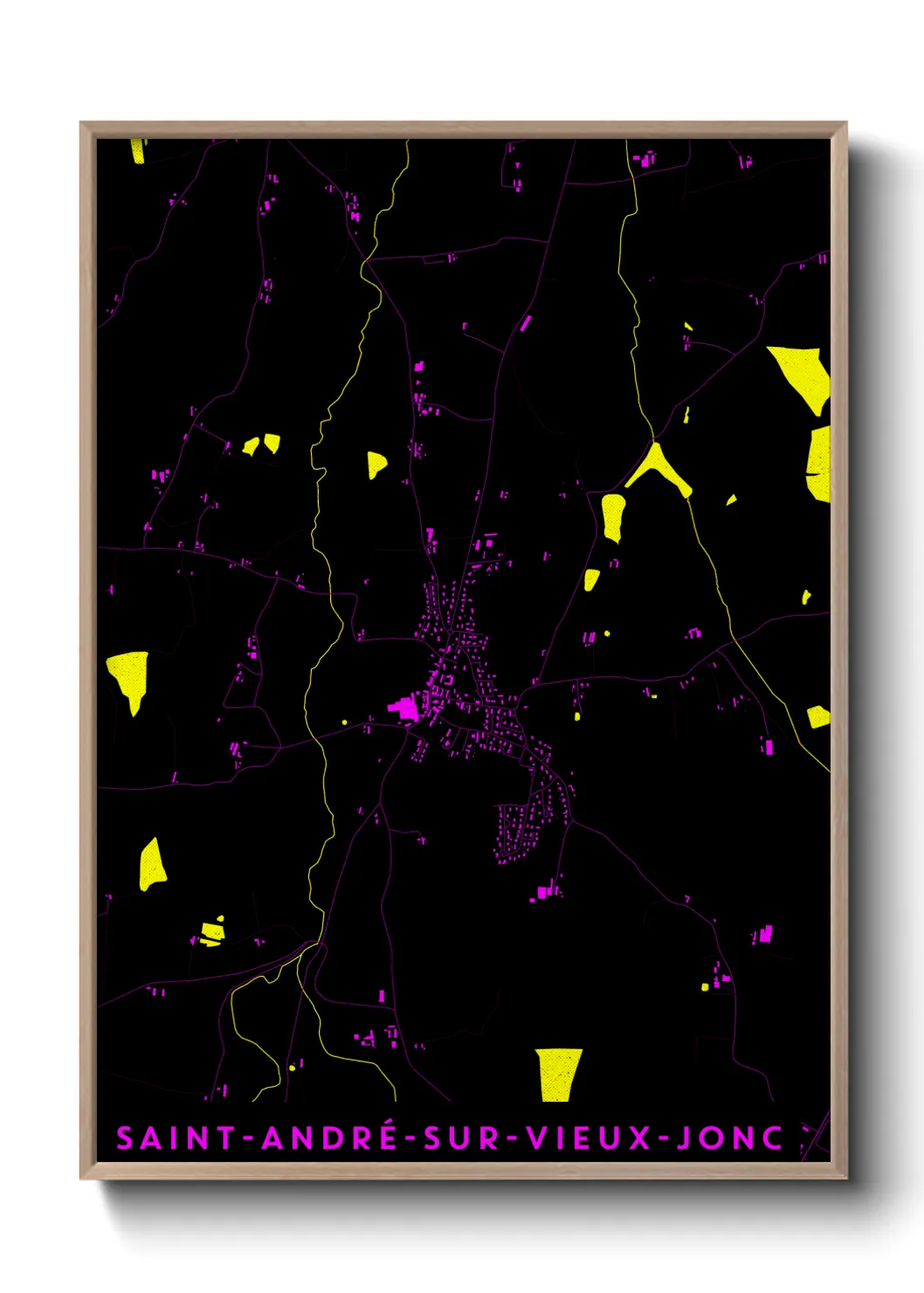 Une affiche de carte sur Saint-André-sur-Vieux-Jonc