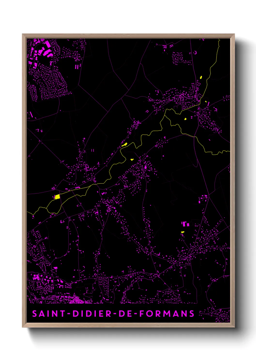 Une affiche de carte sur Saint-Didier-de-Formans