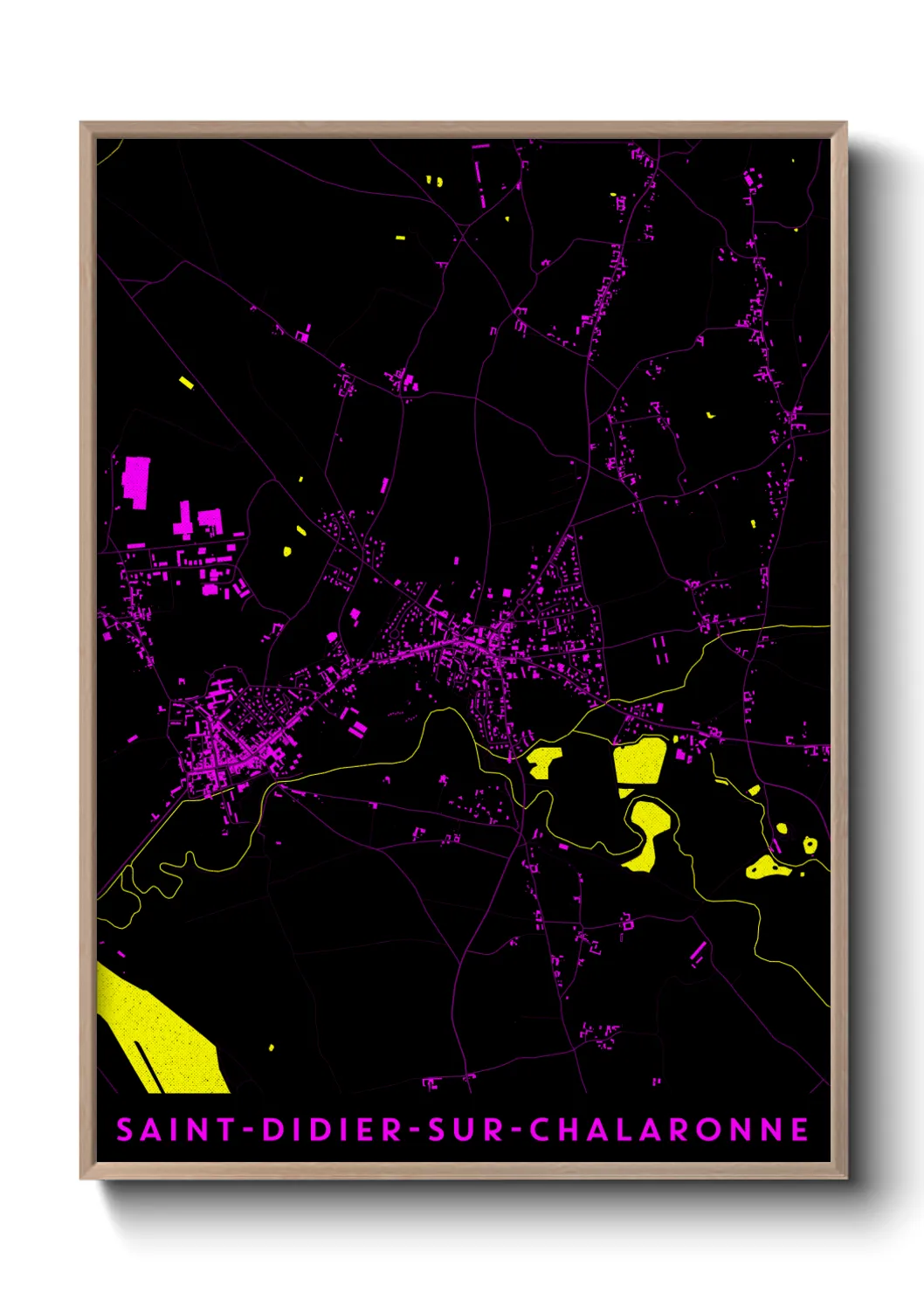 Une affiche de carte sur Saint-Didier-sur-Chalaronne
