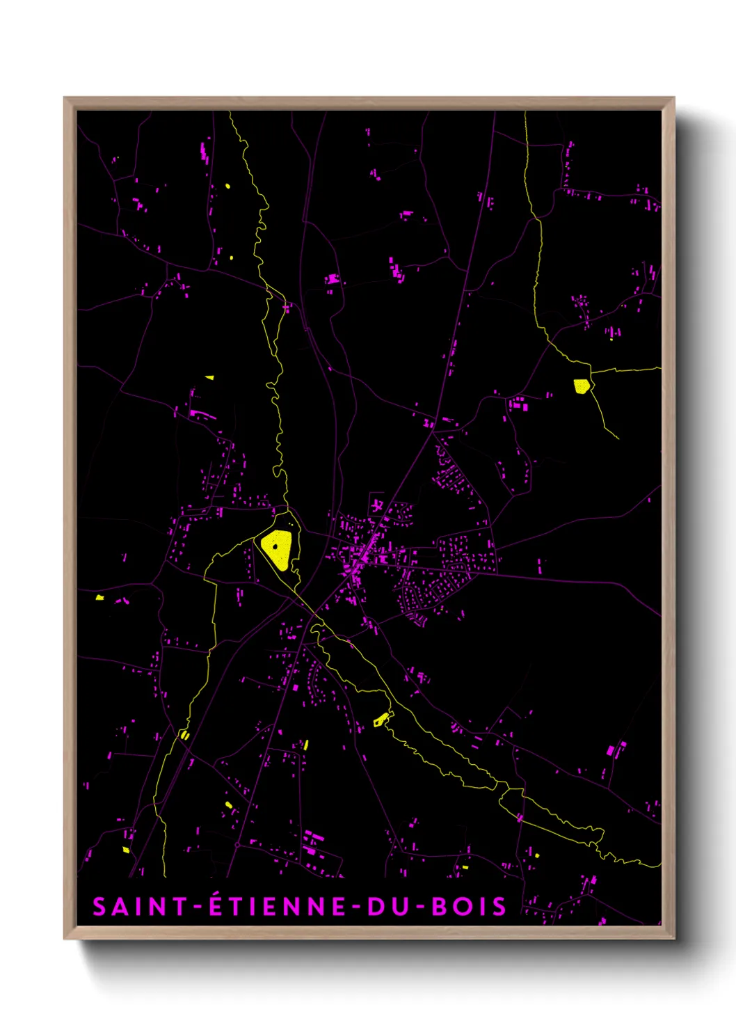 Une affiche de carte sur Saint-Étienne-du-Bois