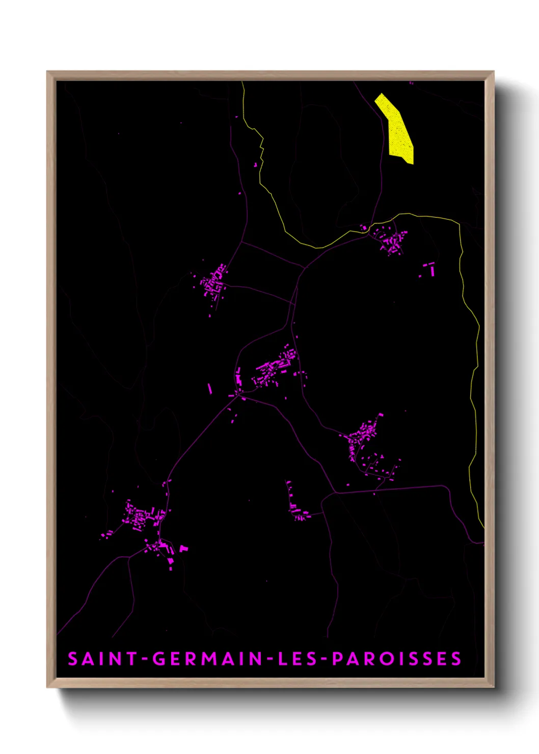 Une affiche de carte sur Saint-Germain-les-Paroisses