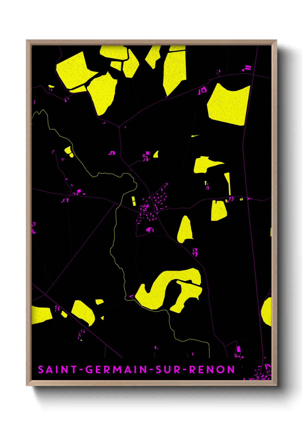Une affiche de carte sur Saint-Germain-sur-Renon