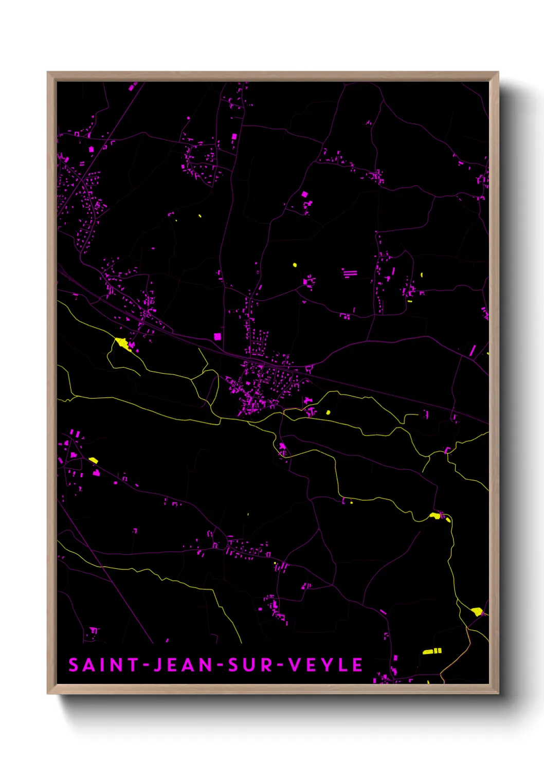 Une affiche de carte sur Saint-Jean-sur-Veyle